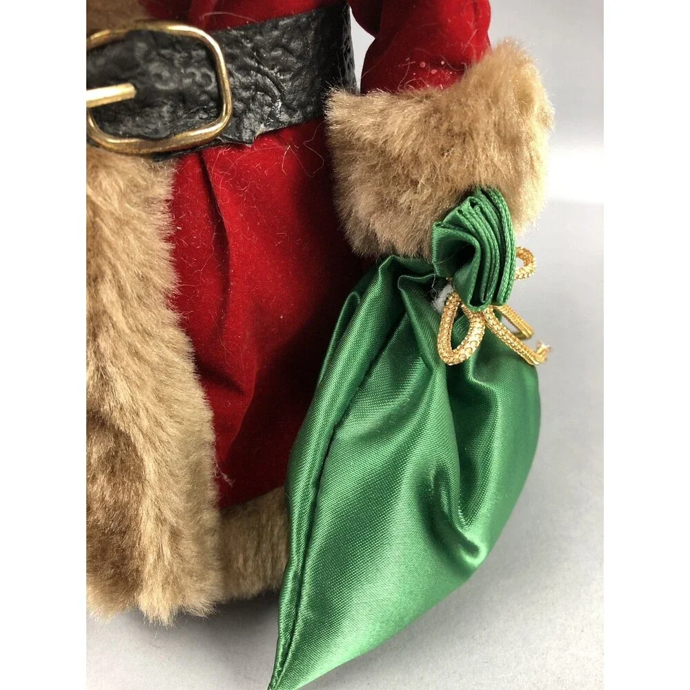 Santa Claus Figure Christmas Tree Topper Bottle Brush 8” Holiday Decor Gift